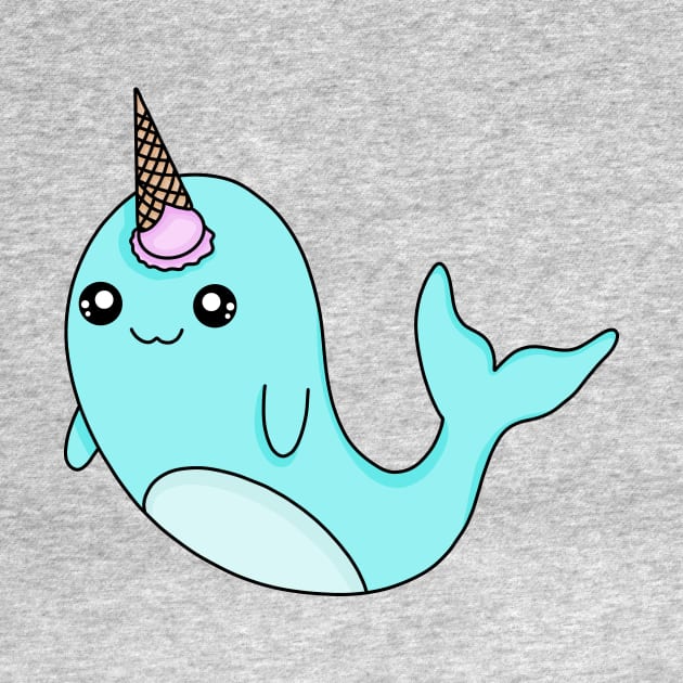 Narwhal Ice Cream Whale Unicorn by Side Quest Studios